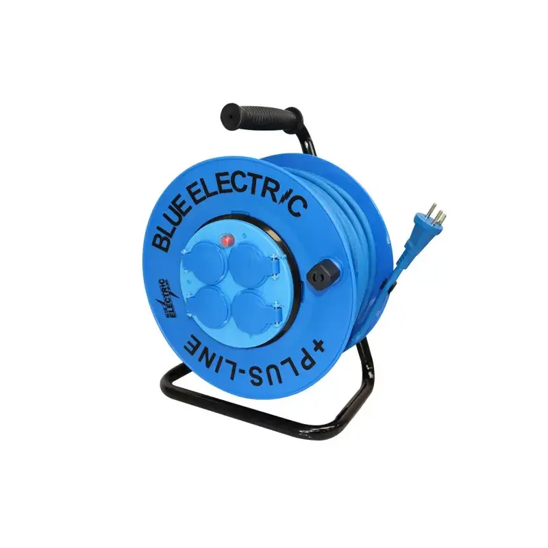 Blå Elektrisk Kabeltromle +PlusLine – 40 M