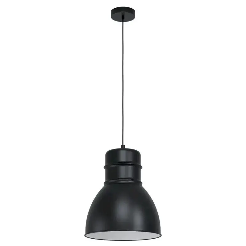 EGLO Ebury Pendel E27 Ø380 Sort/Hvid - Lampe