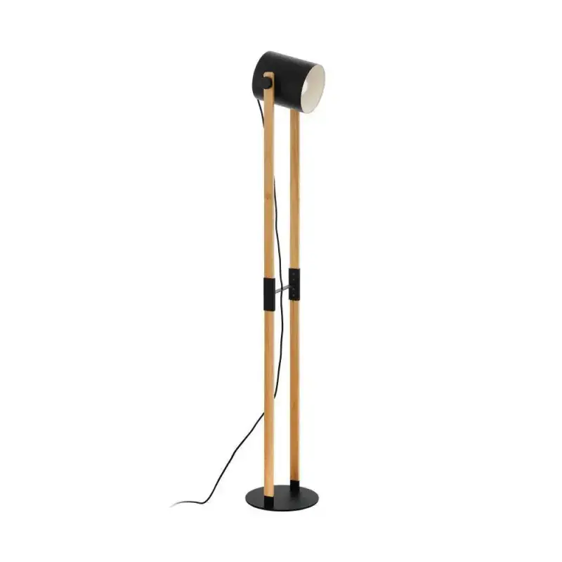 EGLO Hornwood Gulvlampe E27 H1400 Træ/sort - 43048