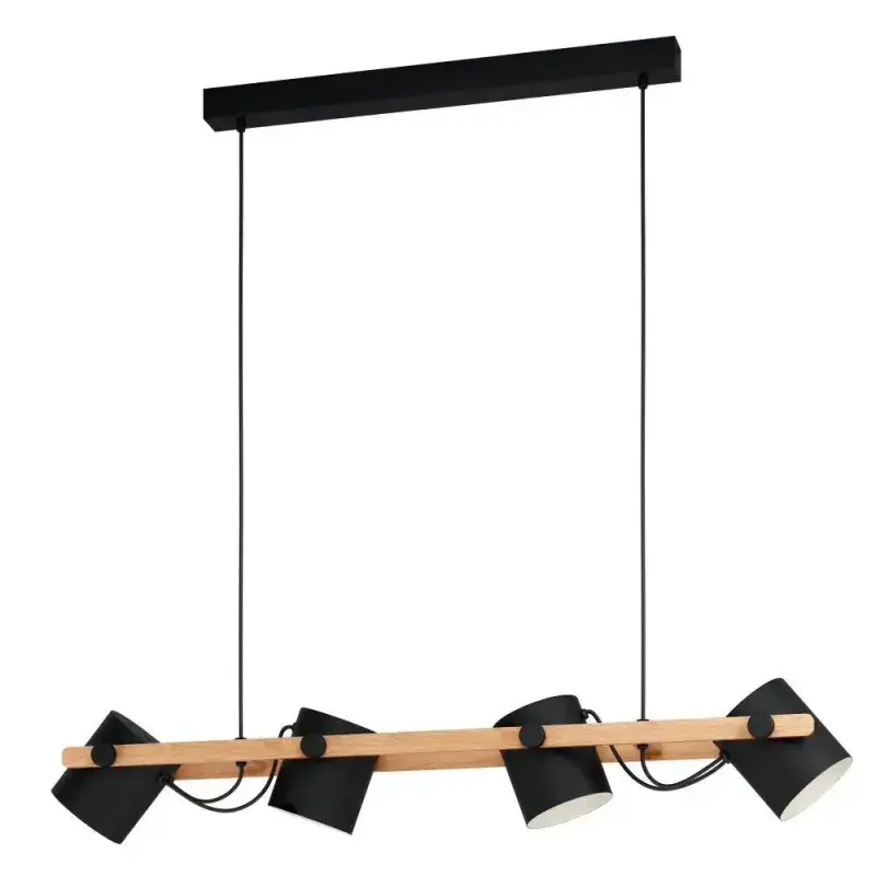 EGLO Hornwood Langbordlampe 4l Sort/Creme/træ
