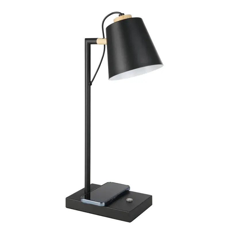 EGLO Lacey-qi Bordlampe Sort/træ 5,5W 720lm 3000K