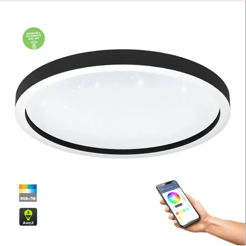 EGLO Montemorelos-Z Loftlampe RGB CCT 3600lm Ø420 Sort