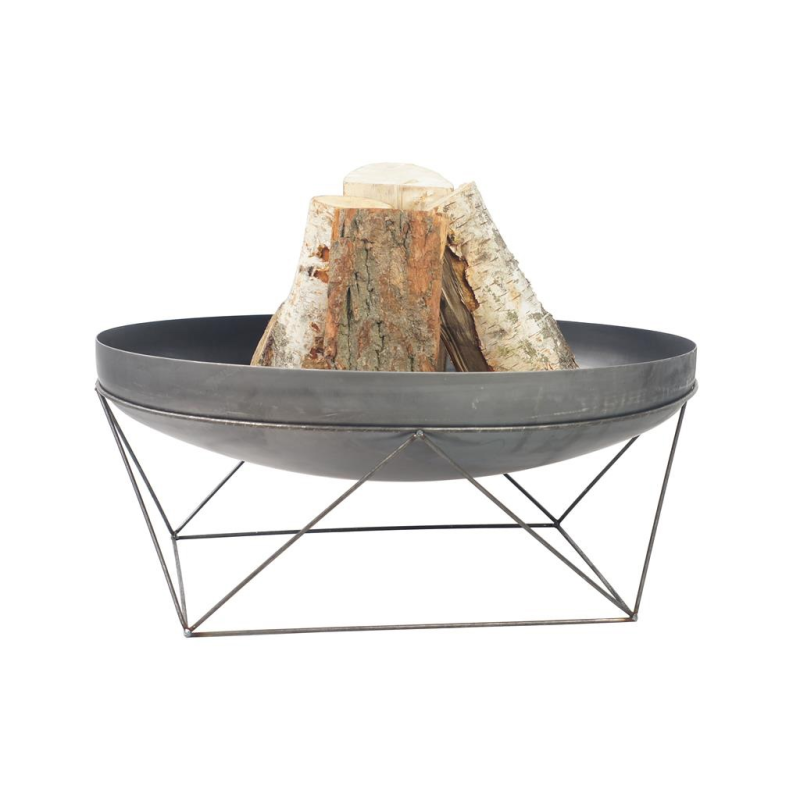 Elegant Amalfi Bålfad i Sort Stål - Ø60 cm