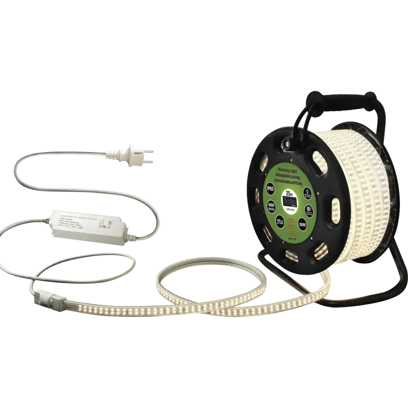 Kabeltromle med LED-strips, 25 m, 12W - El & Belysning