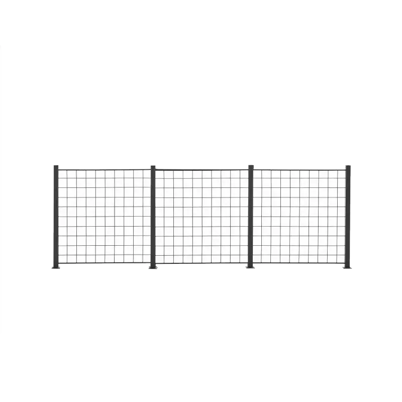 3-fags espalier i sort 100x100 cm med 4 alu stolper