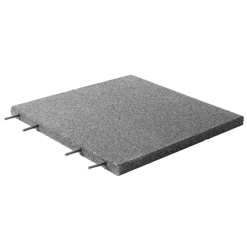 Gummiflise 50x50x3 cm grå NORDIC PLAY Active 30 m2 - 120 stk. - 810-177
