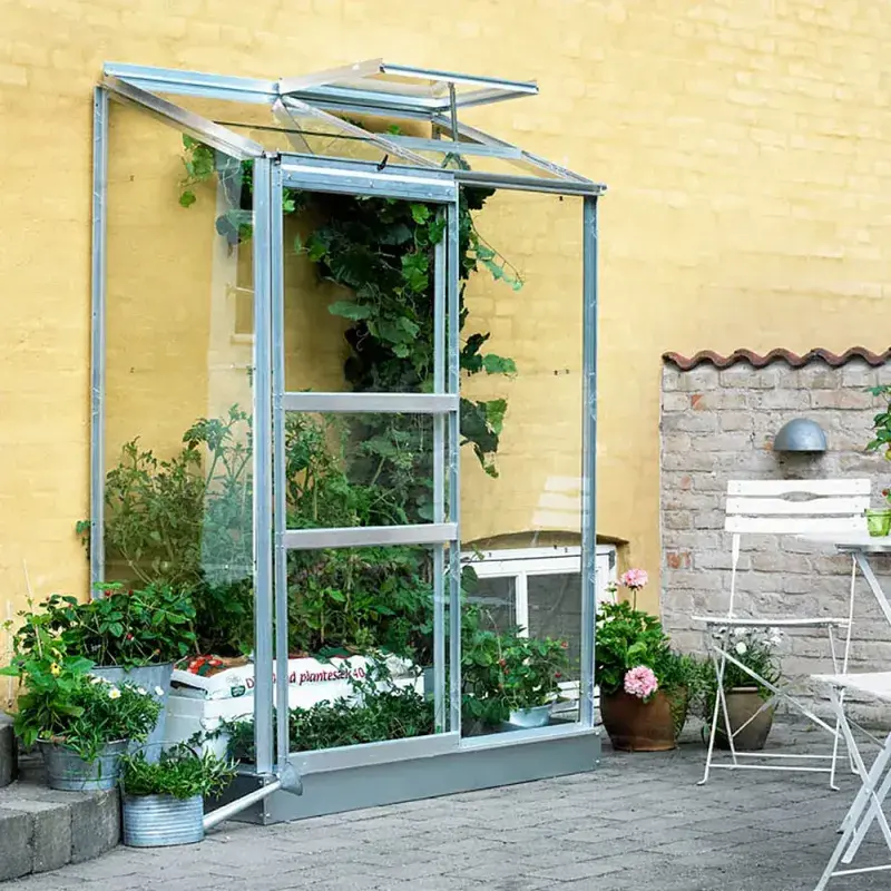 Halls Altan 2 Vægdrivhus med 3 mm Glas, 0,9 m²