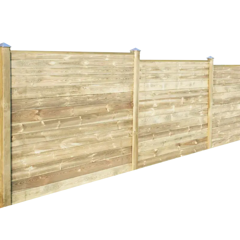 HORTUS 170 cm Træhegn med Flad Topprofil og Mellem Stolper