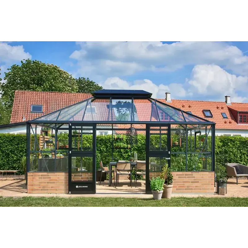 Juliana Grand Oase drivhus 18,8 m² antracit med glas