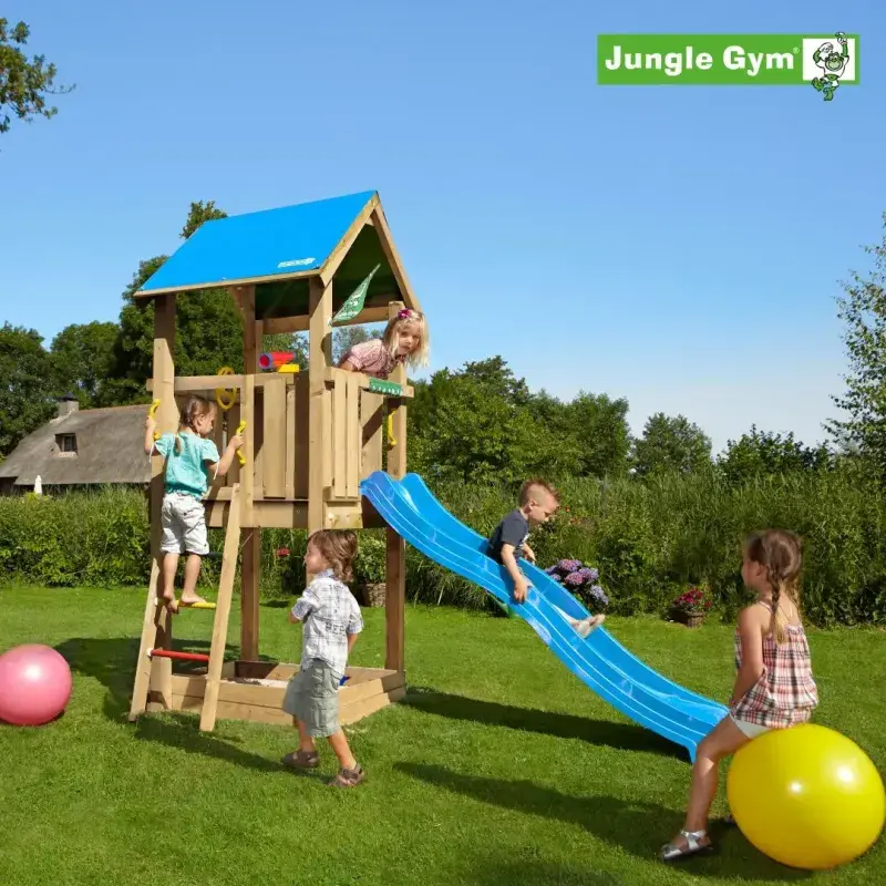 Jungle Gym Castle legetårn med rutschebane – Fantastisk leg!