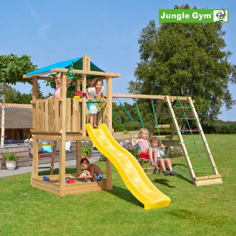 Jungle Gym Hut legetårn med klatremodul - Uden rutschebane