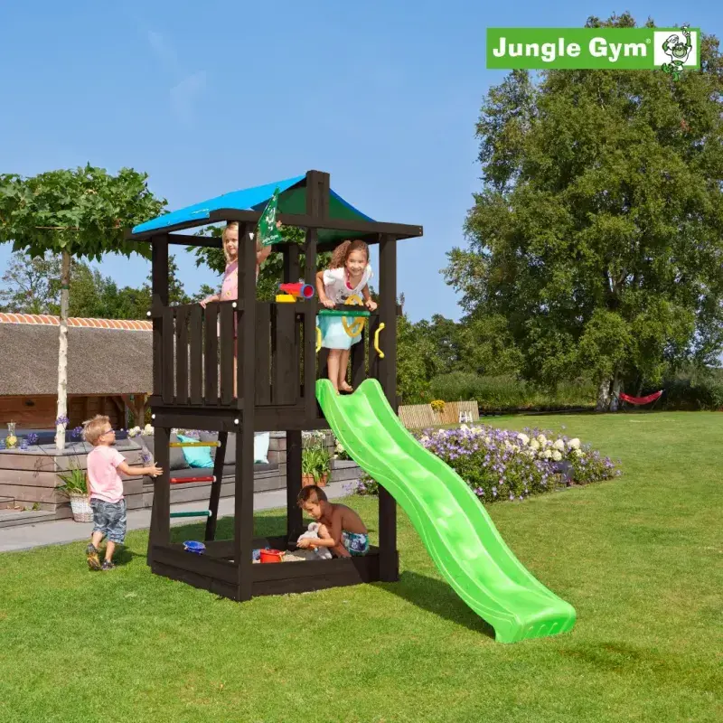 Jungle Gym Hut legetårn med rutschebane - Komplet sæt