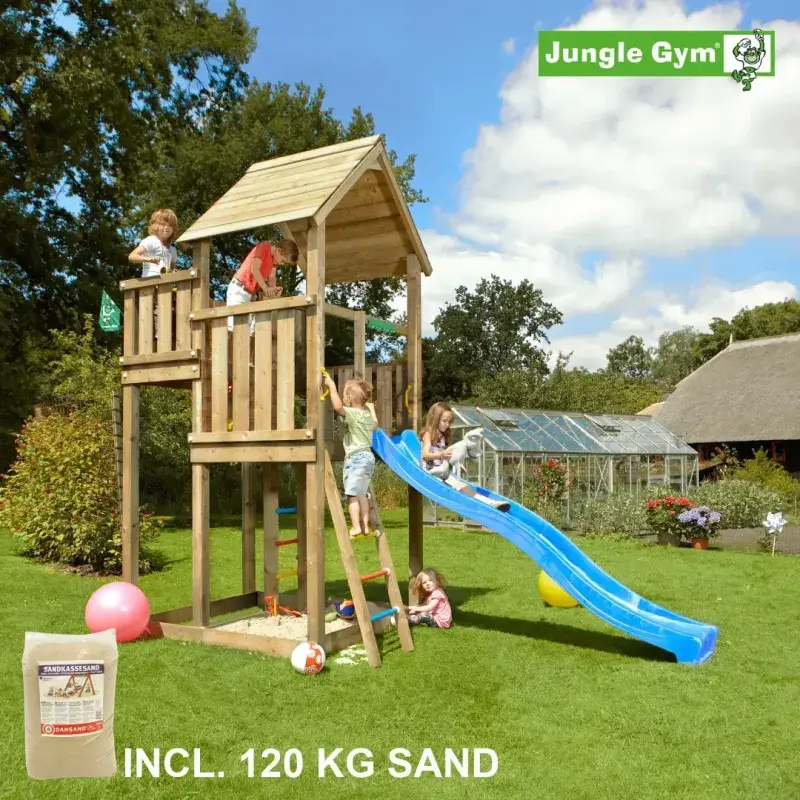 Jungle Gym Palace legetårn med sand og rutschebane