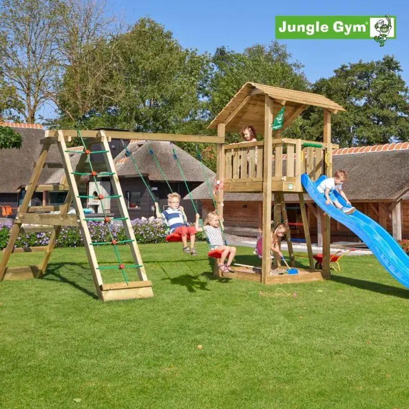 Jungle Gym Shelter legetårn med klatremodul - ekskl. rutschebane