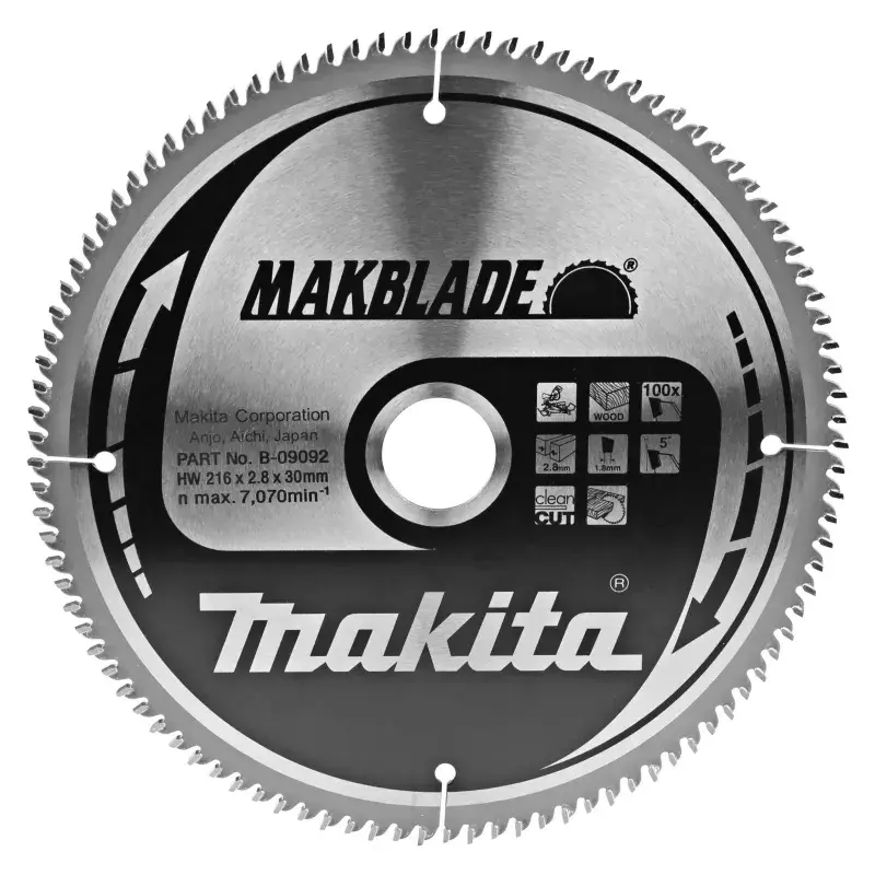 Makita Hm-klinge 216mm 100t - B-09092 til Værktøj & Elværktøj