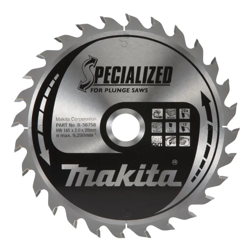 Makita Hm Savklinge 165 mm - B-56758 til Træarbejde