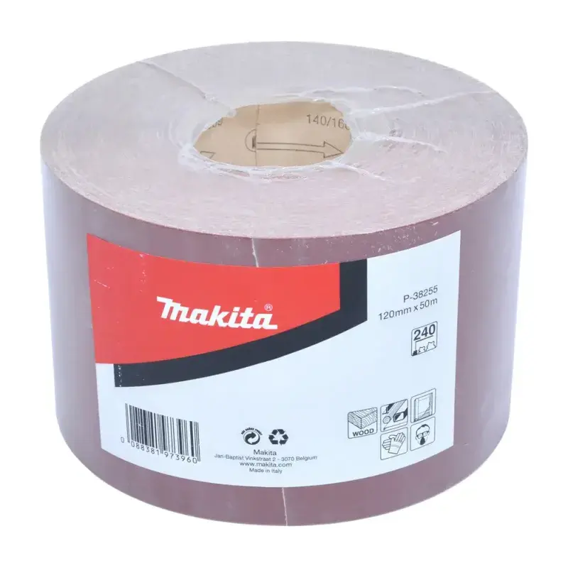 Makita Sandpapir Rulle 120mm x 50m K240 - Tilbud!