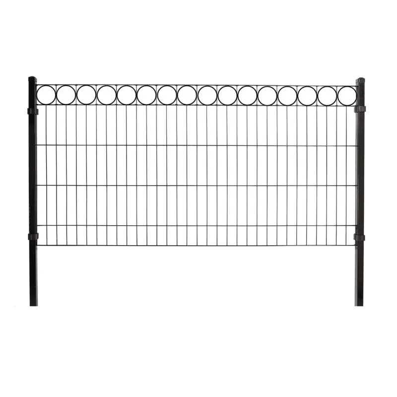 Elegant panelhegn med dekoration "O", sort - 1000 x 2000 mm