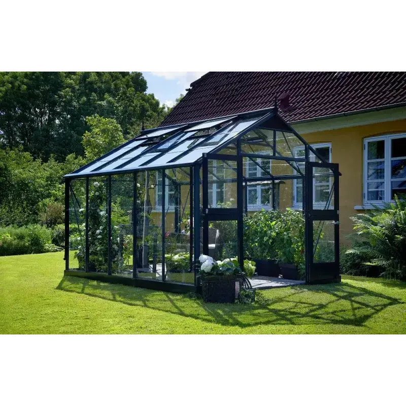 Juliana Premium Drivhus 10,9 m² antracitgrå med polykarbonat