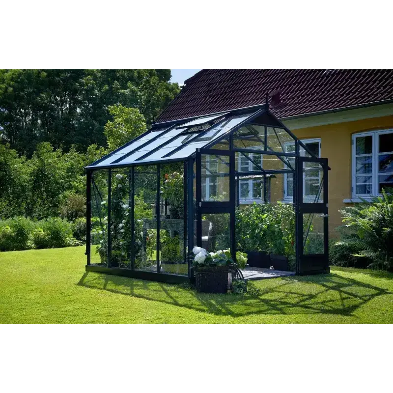 Juliana Premium drivhus 8,8 m² antracitgrå med hærdet glas