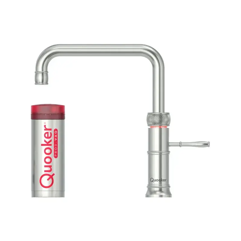 Quooker Classic Fusion Square 3i1 Kogende Vandhane - Rustfri Stål