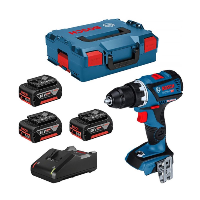 Bosch 18V Bore-/skruemaskine med 3x5,0Ah batteri og lader