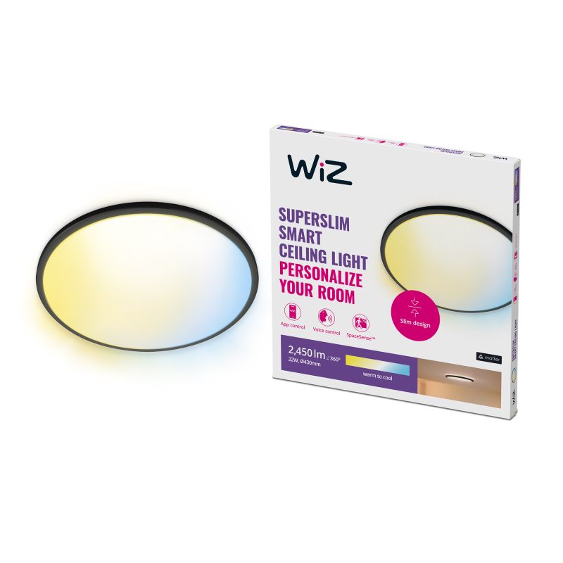 WiZ SuperSlim 22W Loftlampe - Justerbart Hvidt Lys