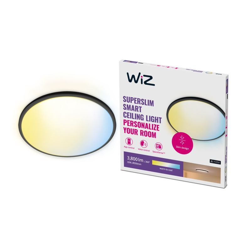 WiZ SuperSlim Loftlampe 32W - Justerbart Hvidt Lys