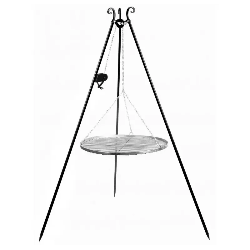 Cook King 180 cm 3-ben til Bålsted med 70 cm Rustfristål rist + Winch