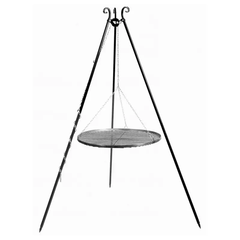 Cook King 200 cm 3-ben til Bålsted med 2 Rustfristål rist 80 cm + 40 cm