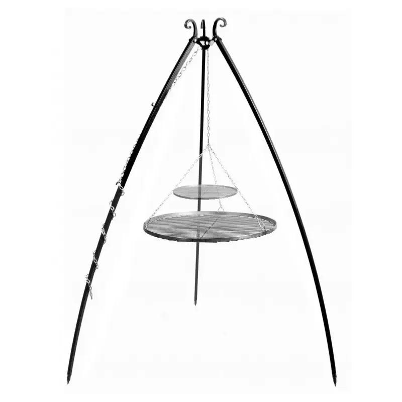 Cook King 200 cm 3-ben til Bålsted med 2 stål rists 80 cm + 40 cm