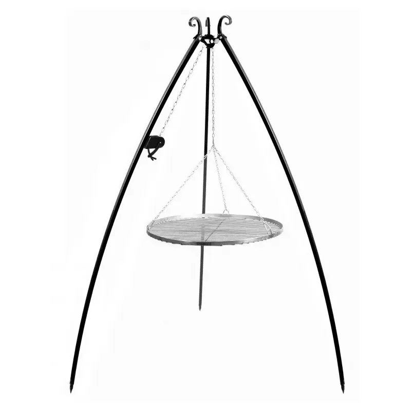 Cook King 200 cm 3-ben til Bålsted med 60 cm Rustfristål rist + Winch