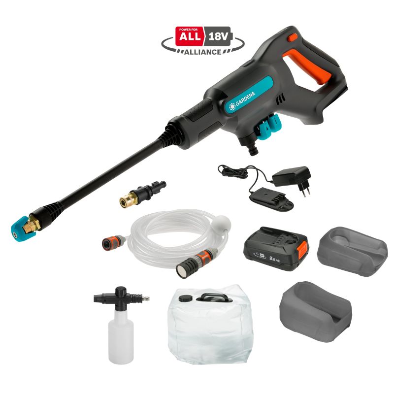 Gardena Batteridrevet højtryksrenser AquaClean 24/18V, premiumsæt - 14800-31.00.000
