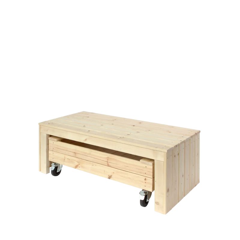 Plus Fun bænk og multikasse m/hjul - 120 cm - 18260-1