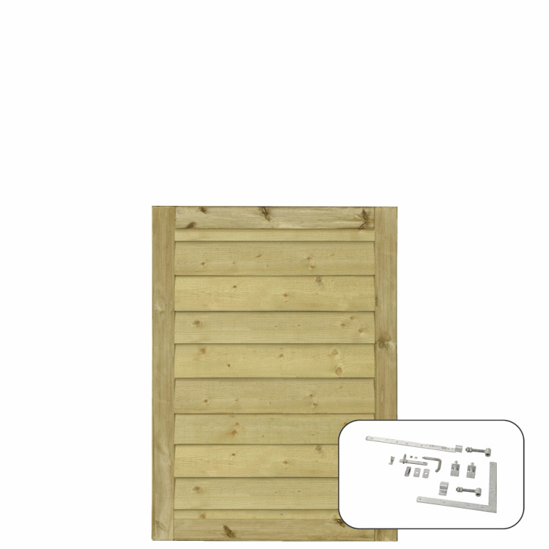 Plus Klink enkeltlåge inkl. beslag - 100Ã125 cm - PEFC - 277850-1