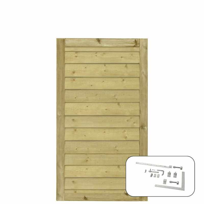 Plus Klink enkeltlåge inkl. beslag - 100Ã163 cm - PEFC - 277840-1