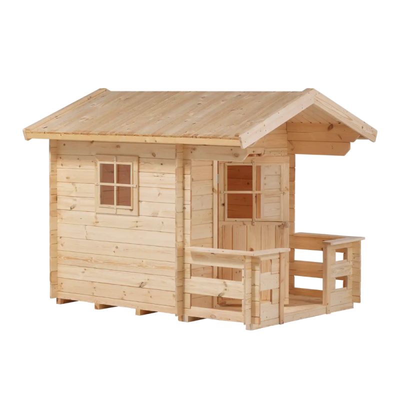 Plus Legehus 134Ã134 cm + 58 cm terrasse - ubehandlet - inkl. tagpap - 167410-1