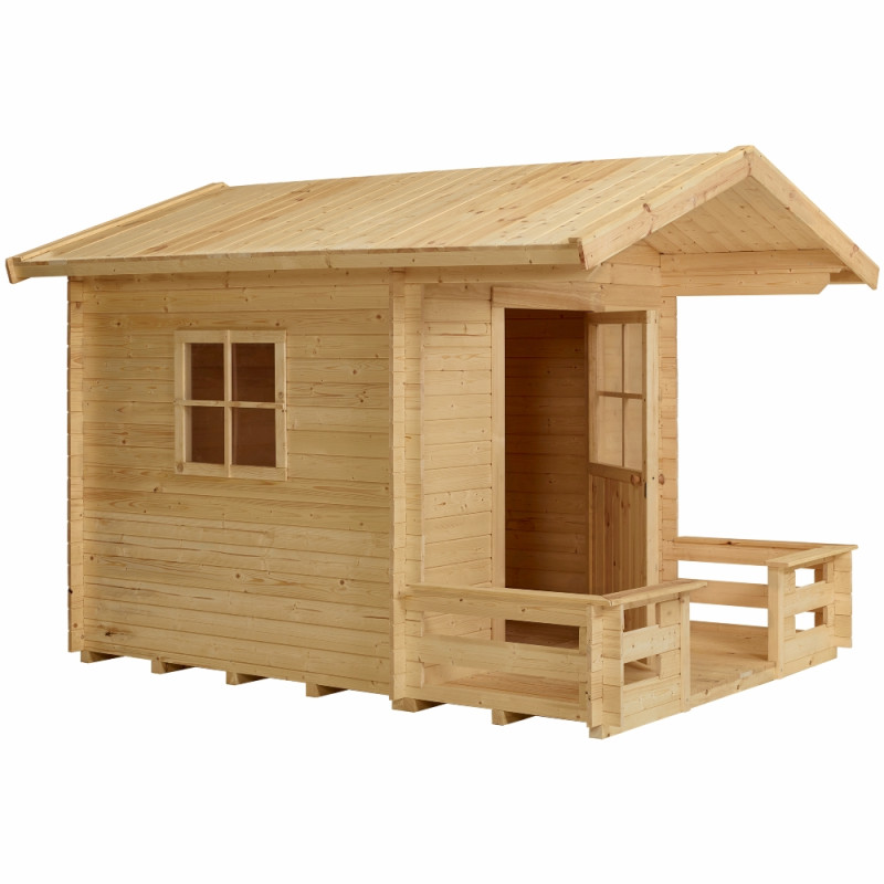 Plus Legehus 182Ã161 cm + 72 cm terrasse - ubehandlet - inkl. tagpap - 167440-1