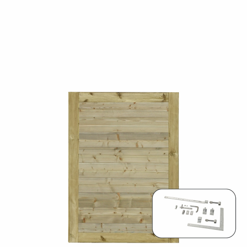 Plus Plank enkeltlåge inkl. beslag - 100Ã125 cm - PEFC - 277650-1