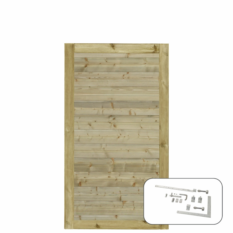 Plus Plank enkeltlåge inkl. beslag - 100Ã163 cm - PEFC - 277640-1