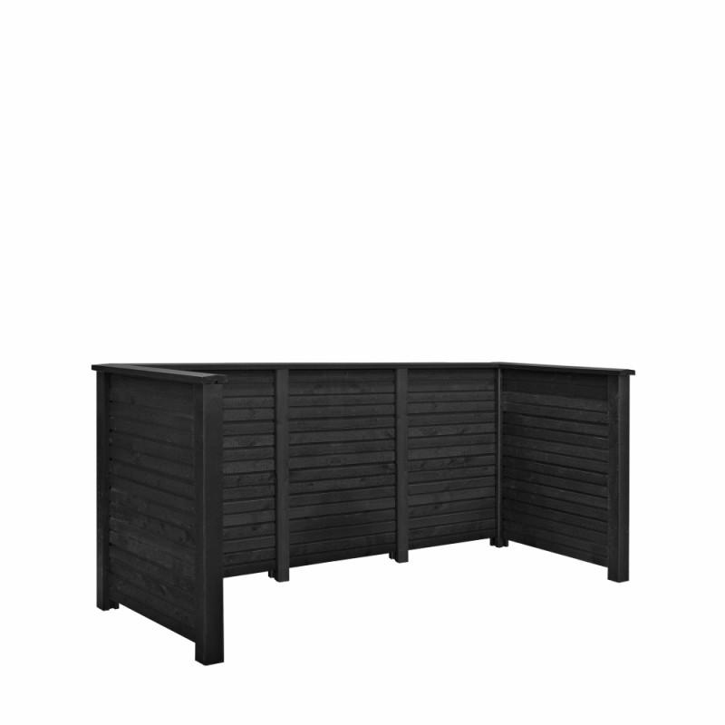 Plus Renovationsskjul Plank Profil - sort - m/træstolper til nedgravning - PEFC - 266201-15