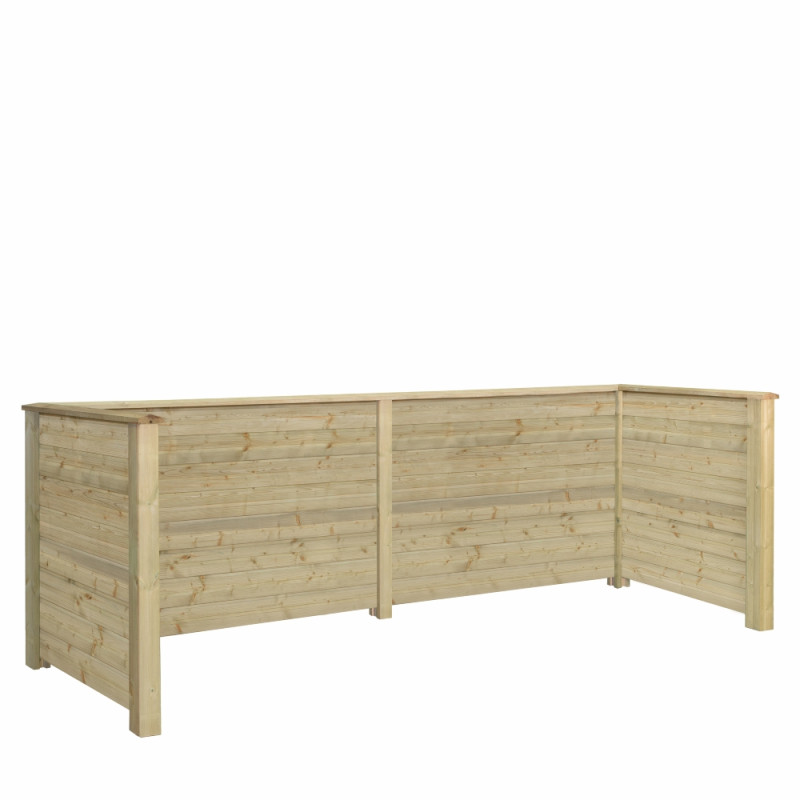 Plus Renovationsskjul Plank Profil - trykimprægneret - m/træstoler til nedgravning - PEFC - 266202-1