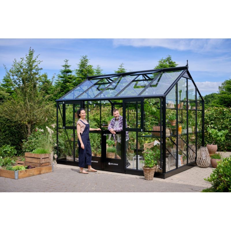Juliana Jubii 60 - 10,9 m² Sort m/ 3 mm hærdet glas