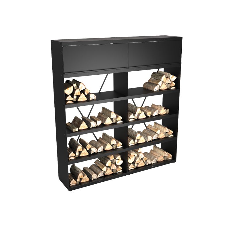 OFYR Brændeopbevaring Sort 200