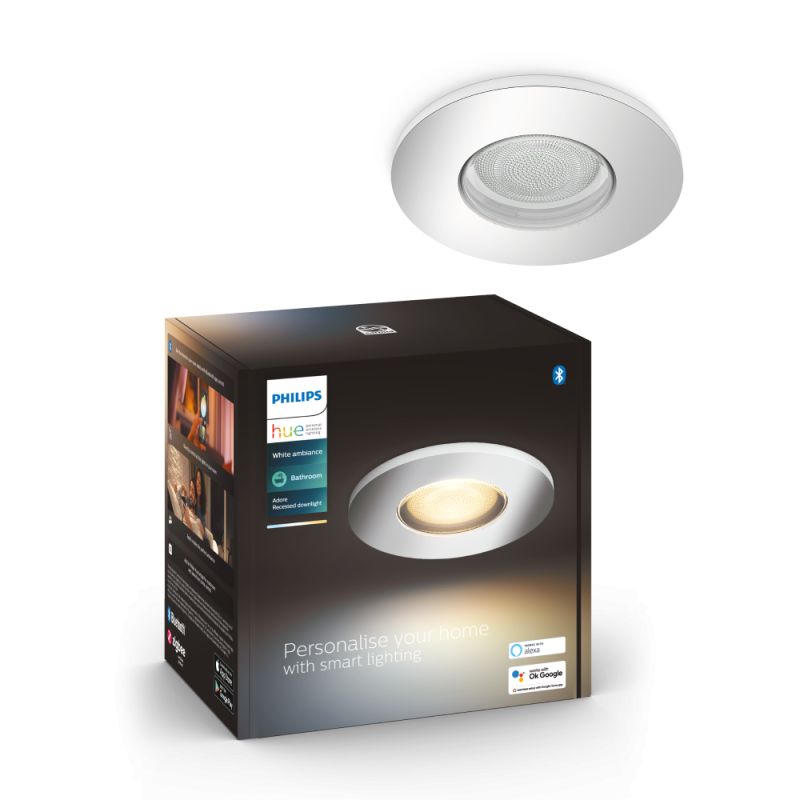 Philips Hue Adore Hue recessed Krom 1x4.2W - Badeværelse - White ambiance