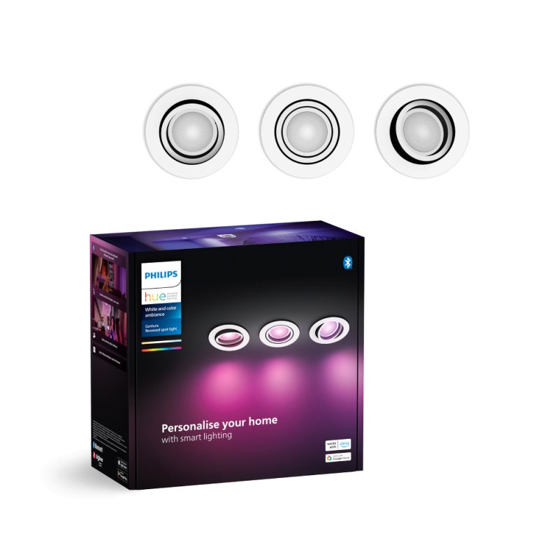 Philips Hue Centura Hue recessed R. hvid 3x4.2W - Spot - White Color Ambience