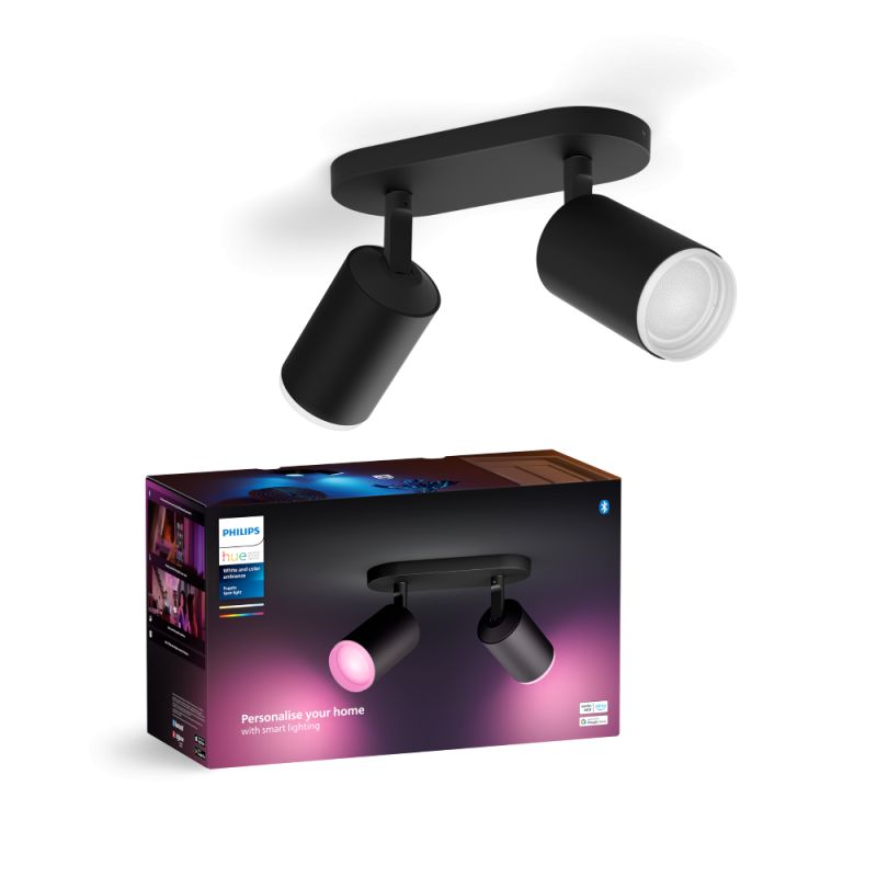 Philips Hue Fugato plate/spiral sort 2x4.2W - Spot - White Color Ambience