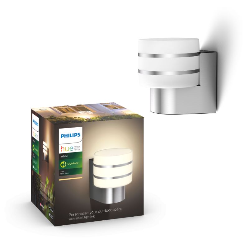 Philips Hue Tuar Hue wall lantern inox 1x9W 230V - Outdoor - White
