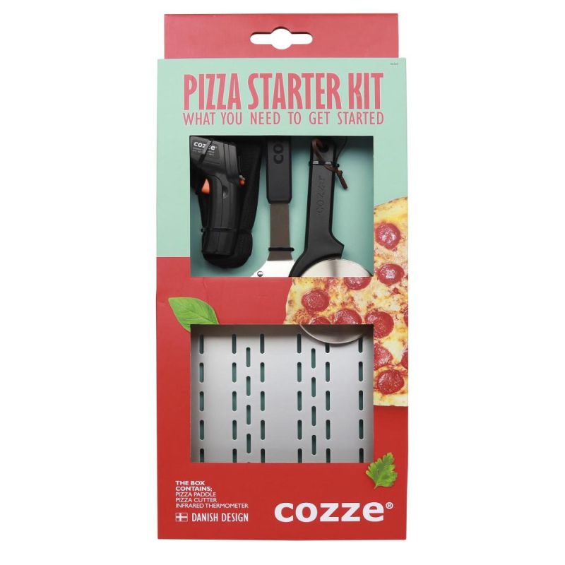 Cozze gavesæt med pizzaspade, termometer & pizzaskære 3 dele