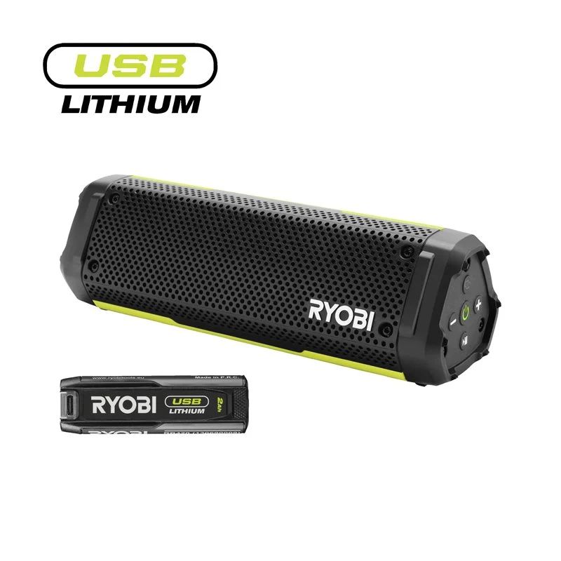 Ryobi 4V USB Lithiumâ¢ BluetoothÂ® Højttaler (1x 2,0 Ah) RS4-120G